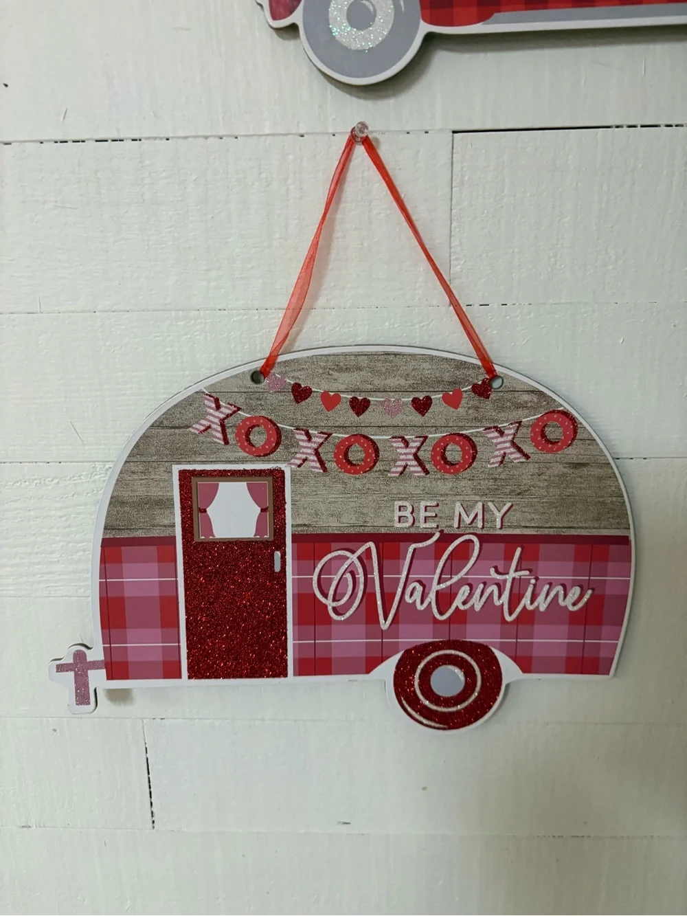 Valentine Buffalo Plaid Truck & Camper Wall Decor Set of 2 Farmhouse